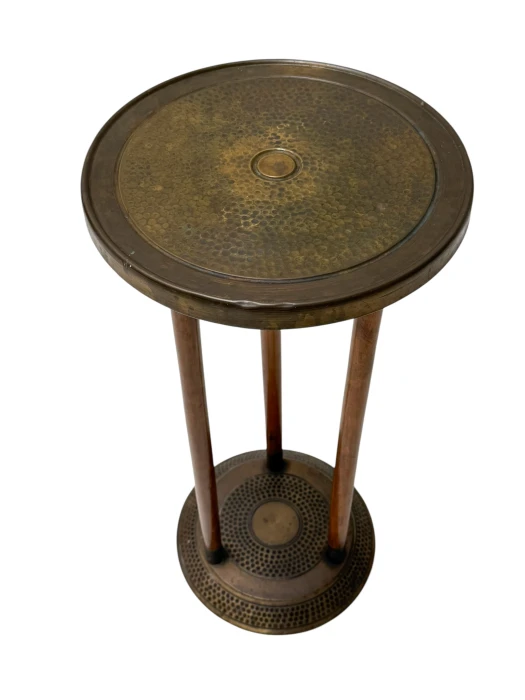 Vienna Secession Pedestal in Walnut and Patinated Brass, 1900s